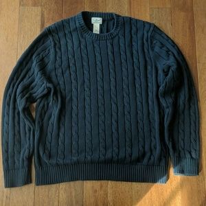 Ll bean cable knit sweater 100% cotton
